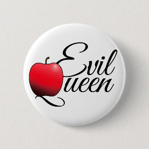 Badge Rond 5 Cm Rouge mauvais Apple de la Reine