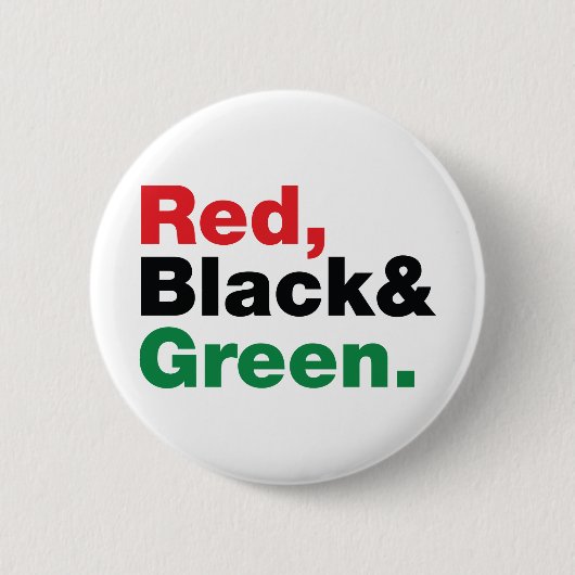 Badge Rond 5 Cm Rouge, noir et vert (Devant)