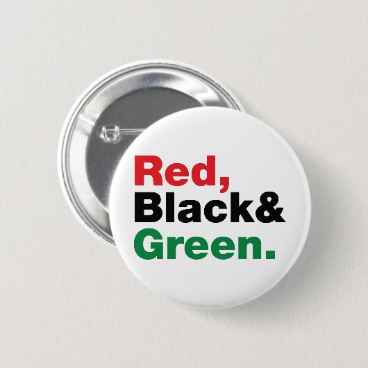 Badge Rond 5 Cm Rouge, noir et vert (Devant & derrière)