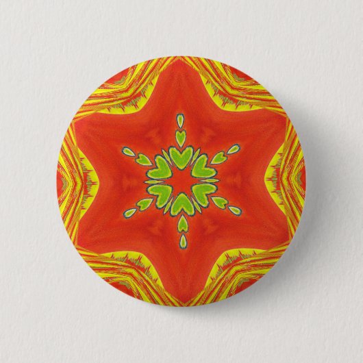 Badge Rond 5 Cm Rouge or Africain Couleurs traditionnelles (Devant)