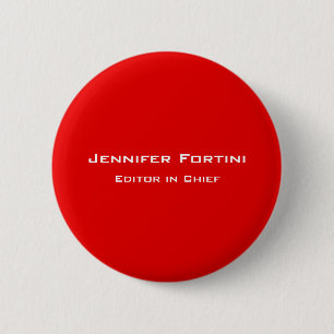 Badge Rond 5 Cm Rouge Plain élégant minimaliste moderne