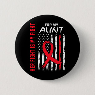 Badge Rond 5 Cm Rouge Son combat Tante Maladie cardiaque Sensibili