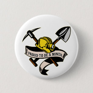 Badge Rond 5 Cm rouleau de pioche de pelle de pelle à casquette d