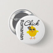 Badge Rond 5 Cm Roumain Chick (Devant & derrière)