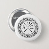 Badge Rond 5 Cm Roumain Christogram avec la prière de Jésus (Devant & derrière)