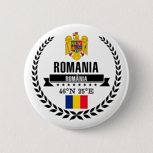 Badge Rond 5 Cm Roumanie (Devant)