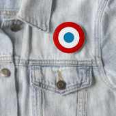 Badge Rond 5 Cm Rounde de la Révolution Française Cocarde Tricolor (En situation)