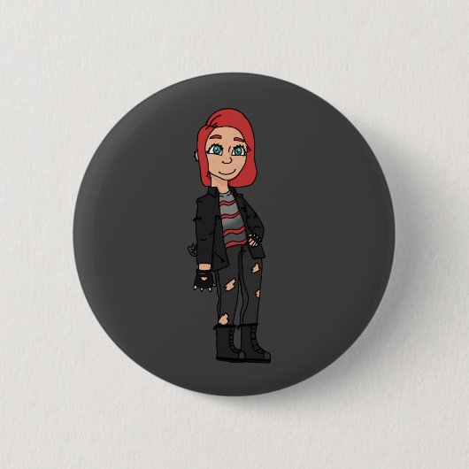 Badge Rond 5 Cm rousse de punk (Devant)