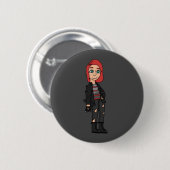 Badge Rond 5 Cm rousse de punk (Devant & derrière)