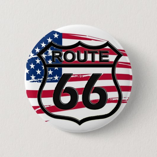 Badge Rond 5 Cm Route 66 (Devant)