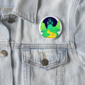 Badge Rond 5 Cm route en brique jaune (En situation)