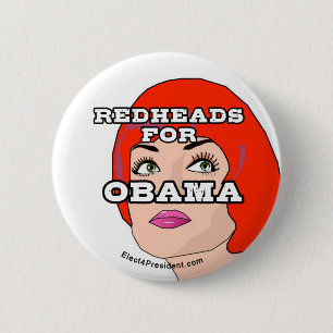 Badge Rond 5 Cm Roux pour le bouton d'Obama