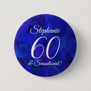 Badge Rond 5 Cm Royal Blue 60 et fête d'anniversaire sensationnel