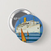 Badge Rond 5 Cm Royal Mail "Atlantis Cruises" (Devant & derrière)