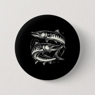 Badge Rond 5 Cm Rracuda Poisson Graphisme Design Pour Femmes Et Ho