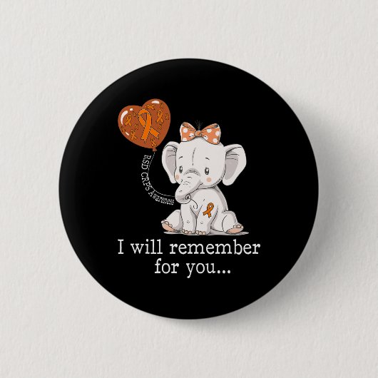 Badge Rond 5 Cm Rsd Crps Sensibilisation Eléphant (Devant)
