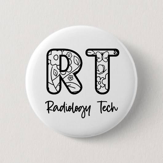 Badge Rond 5 Cm RT Rad Technician (Devant)