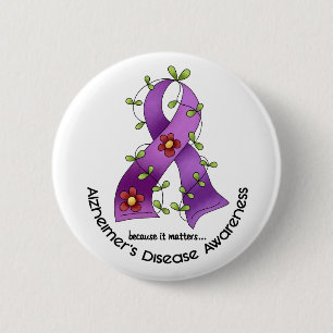 Badge Rond 5 Cm Ruban 1 de fleur de CONSCIENCE de MALADIE