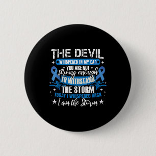 Badge Rond 5 Cm Ruban bleu _ Colorectal Colorectal Cancer W