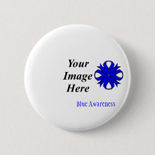 Badge Rond 5 Cm Ruban bleu de trèfle Modèle par Kenneth Yoncich