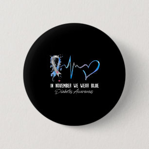 Badge Rond 5 Cm Ruban Bleu En Novembre Nous Portons Bleu Pour Le D