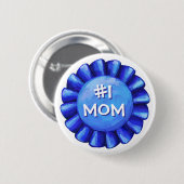 Badge Rond 5 Cm Ruban bleu Numéro une maman (Devant & derrière)