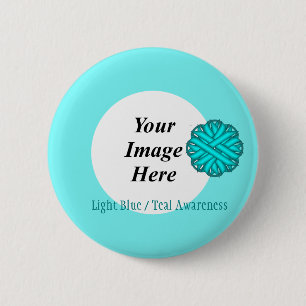 Badge Rond 5 Cm Ruban bleu/Turquoise Tmpl par Kenneth Yoncich