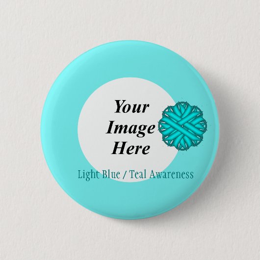 Badge Rond 5 Cm Ruban bleu/Turquoise Tmpl par Kenneth Yoncich (Devant)