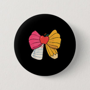 Badge Rond 5 Cm Ruban Coquet Féminin Crayon Enseignant Élève Rentr