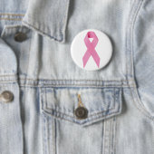 Badge Rond 5 Cm Ruban de cancer du sein (En situation)