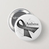 Badge Rond 5 Cm Ruban de conscience d'asthme (Devant & derrière)