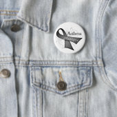 Badge Rond 5 Cm Ruban de conscience d'asthme (En situation)