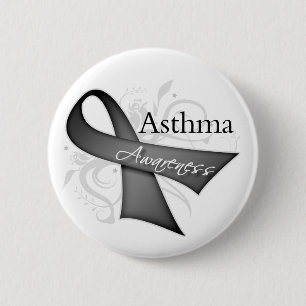 Badge Rond 5 Cm Ruban de conscience d'asthme