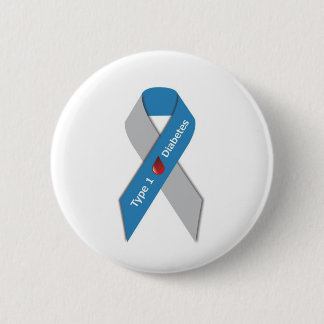 Badge Rond 5 Cm Ruban de conscience de diabète de type 1