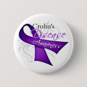 Badge Rond 5 Cm Ruban de conscience de maladie de Crohn
