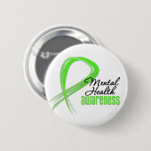 Badge Rond 5 Cm Ruban de conscience de santé mentale (Devant & derrière)