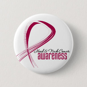 Badge Rond 5 Cm Ruban de grunge de conscience de cancer de la têt