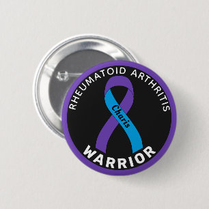 Badge Rond 5 Cm Ruban de guerrier contre l'arthrite rhumatoïde Bou