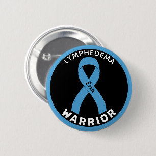 Badge Rond 5 Cm Ruban de guerrier de lymphoedème bouton noir