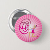 Badge Rond 5 Cm Ruban de gymnastique Rythmique Rose (Devant & derrière)