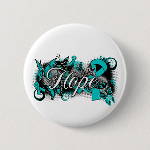 Badge Rond 5 Cm Ruban de jardin de Cancer ovarien