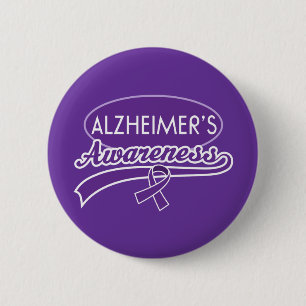 Badge Rond 5 Cm Ruban de la conscience d'Alzheimer