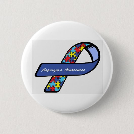 Badge Rond 5 Cm Ruban de la conscience d'Asperger (Devant)