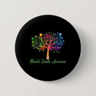 Badge Rond 5 Cm Ruban de l'arbre de sensibilisation à la santé men
