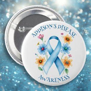 Badge Rond 5 Cm Ruban de sensibilisation à la maladie d'Addison