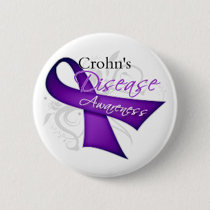 Badge Rond 5 Cm Ruban de sensibilisation à la maladie de Crohn