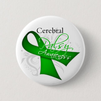 Badge Rond 5 Cm Ruban de sensibilisation à la paralysie cérébrale