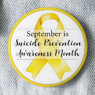 Badge Rond 5 Cm Ruban de sensibilisation à la prévention du suicid