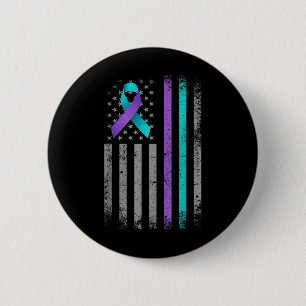 Badge Rond 5 Cm Ruban de sensibilisation à la prévention du suicid