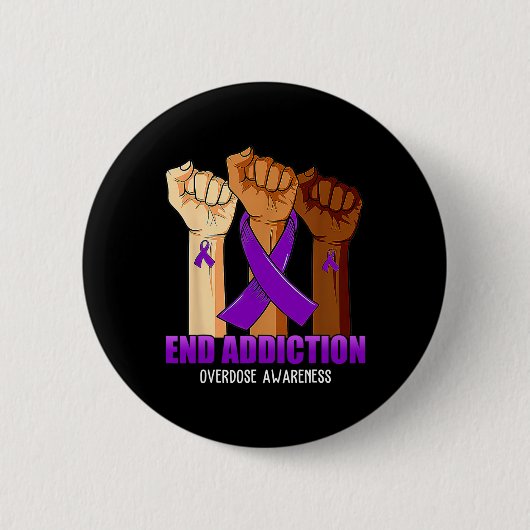 Badge Rond 5 Cm Ruban de sensibilisation à la surdose (Devant)